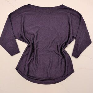 Chico's Cashmere Blend Sz 0 S Sweater Solid Rust Purple Women's Ribbed Pullover